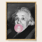 Satirical Bubble Gum Albert Einstein humour photography photograph blowing bubble gum bubble poster Serving Tray Gallery Image 1