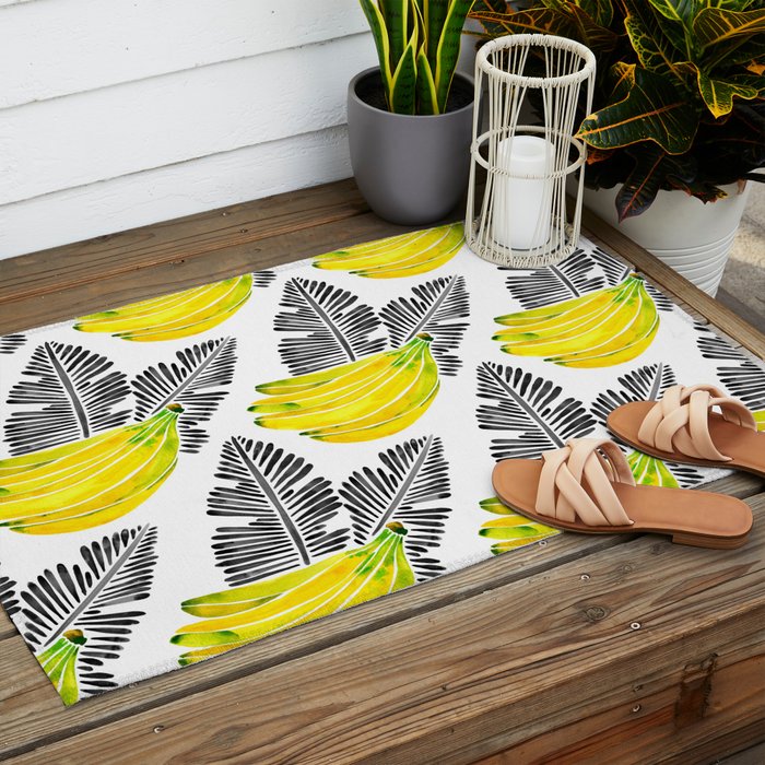 Banana Bunch - Yellow & Black Palette Outdoor Rug Gallery Image 2