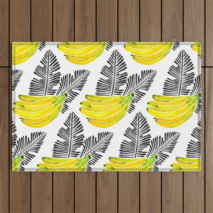 Banana Bunch - Yellow & Black Palette Outdoor Rug Gallery Image 1