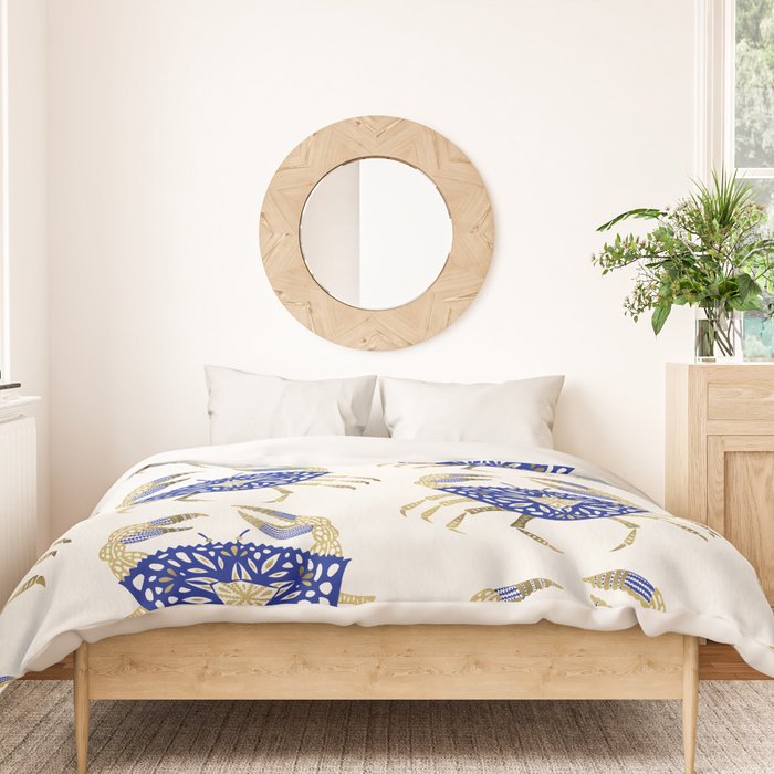 Crab - Navy & Gold Duvet Cover Gallery Image 3