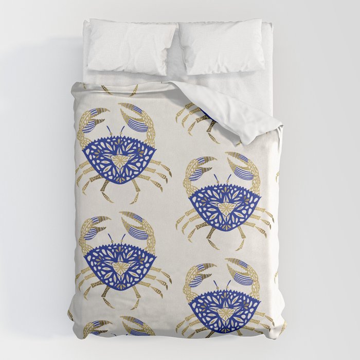 Crab - Navy & Gold Duvet Cover Gallery Image 6