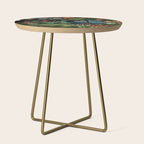 Midnight Vintage Exotic Flower And Birds Garden Jungle Side Table Gallery Image 1