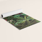 Midnight Vintage Exotic Flower And Birds Garden Jungle Yoga Mat Gallery Image 2