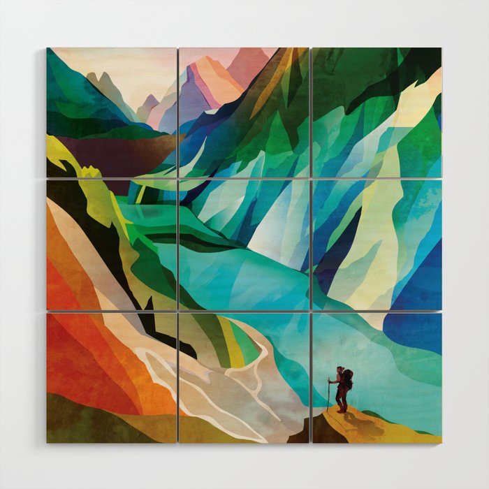 Hiking girl Wood Wall Art