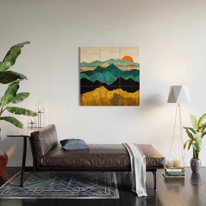 Turquoise Vista Wood Wall Art Gallery Image 2