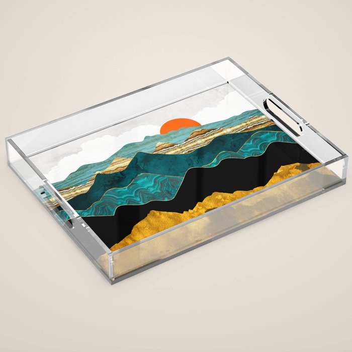 Turquoise Vista Acrylic Tray Gallery Image 1