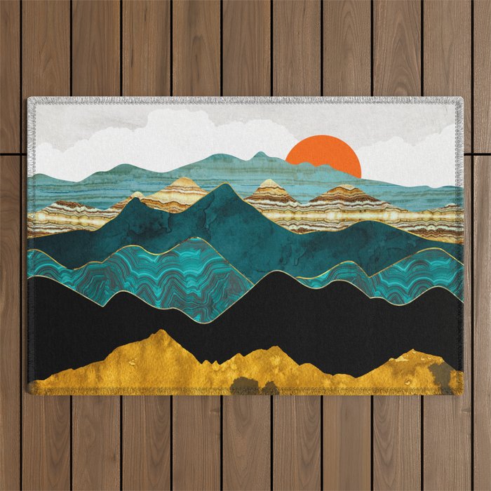 Turquoise Vista Outdoor Rug Gallery Image 1