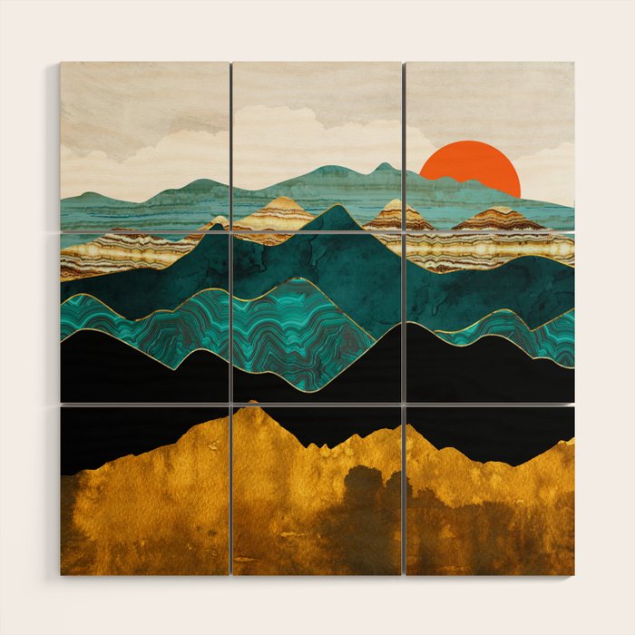 Turquoise Vista Wood Wall Art Gallery Image 1