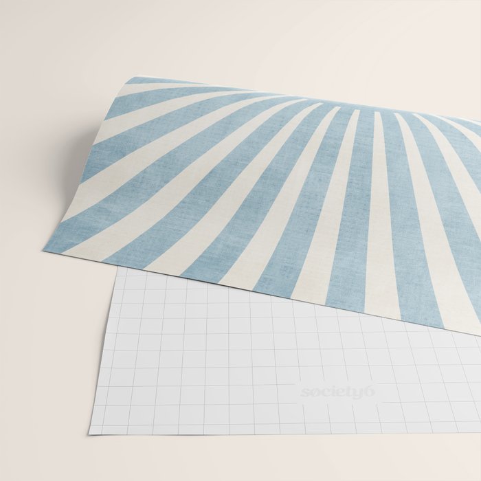 Minimalist Light Blue White Sunburst Wrapping Paper Gallery Image 2