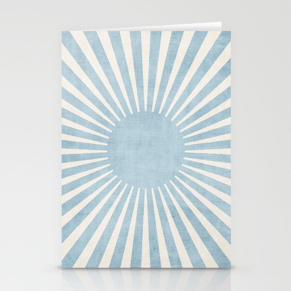 Minimalist Light Blue White Sunburst Stationery Card Gallery Image 2