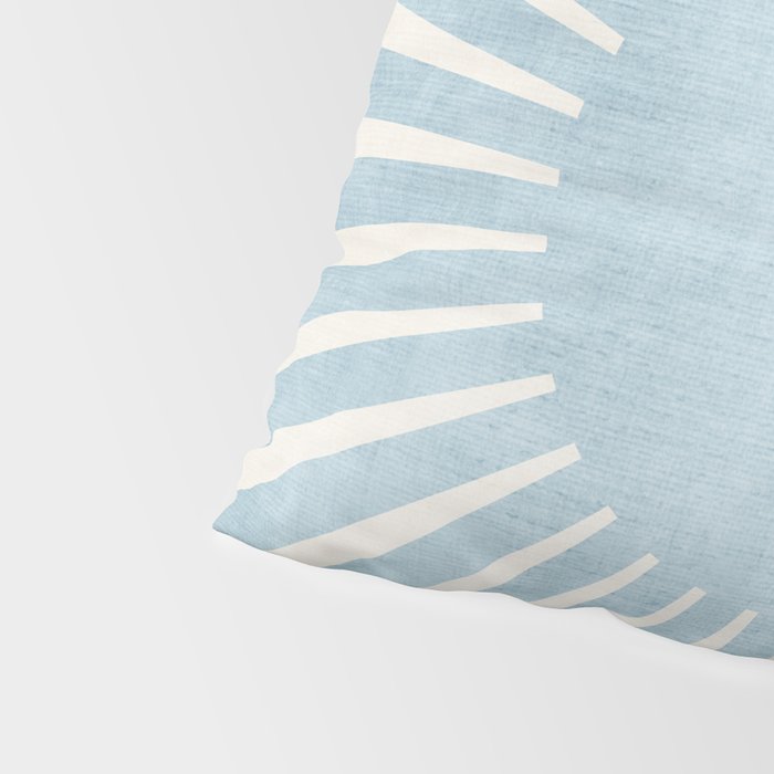 Minimalist Light Blue White Sunburst Pillow Sham Gallery Image 4