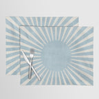 Minimalist Light Blue White Sunburst Placemat Gallery Image 1