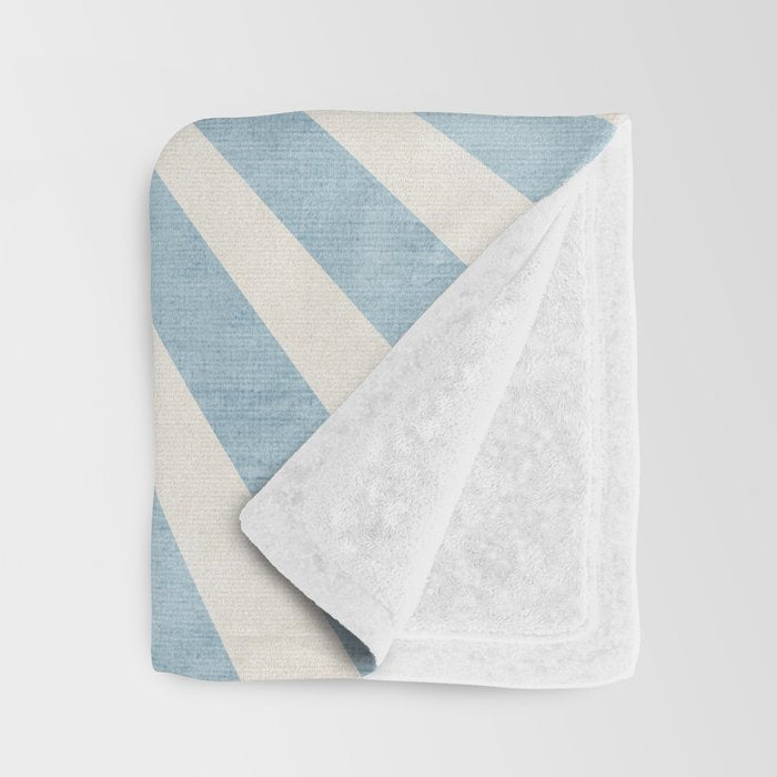 Minimalist Light Blue White Sunburst Throw Blanket Gallery Image 3