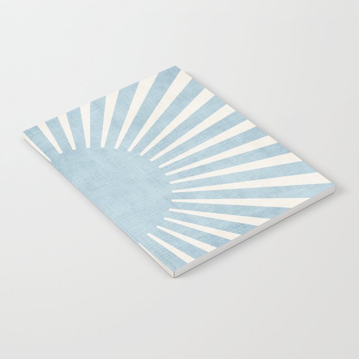 Minimalist Light Blue White Sunburst Notebook Gallery Image 2