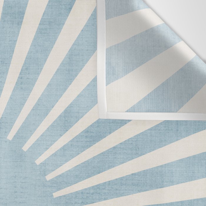 Minimalist Light Blue White Sunburst Wall Tapestry Gallery Image 3
