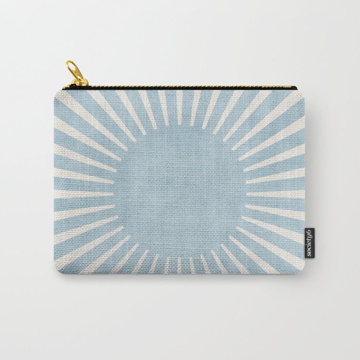 Minimalist Light Blue White Sunburst Carry All Pouch Gallery Image 1
