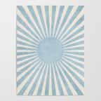 Minimalist Light Blue White Sunburst Poster Gallery Image 4