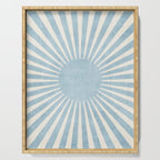 Minimalist Light Blue White Sunburst Serving Tray Gallery Image 1