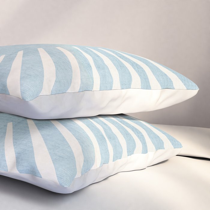 Minimalist Light Blue White Sunburst Pillow Sham Gallery Image 3