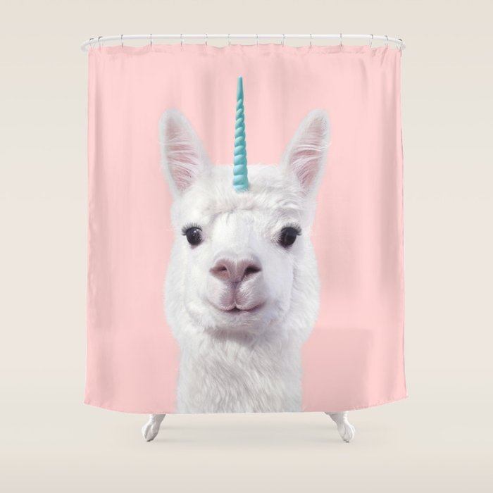 ALPACA UNICORN Shower Curtain Gallery Image 1