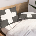 Swiss Cross Charcoal Pillow Sham Gallery Image 2
