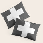Swiss Cross Charcoal Pillow Sham Gallery Image 3