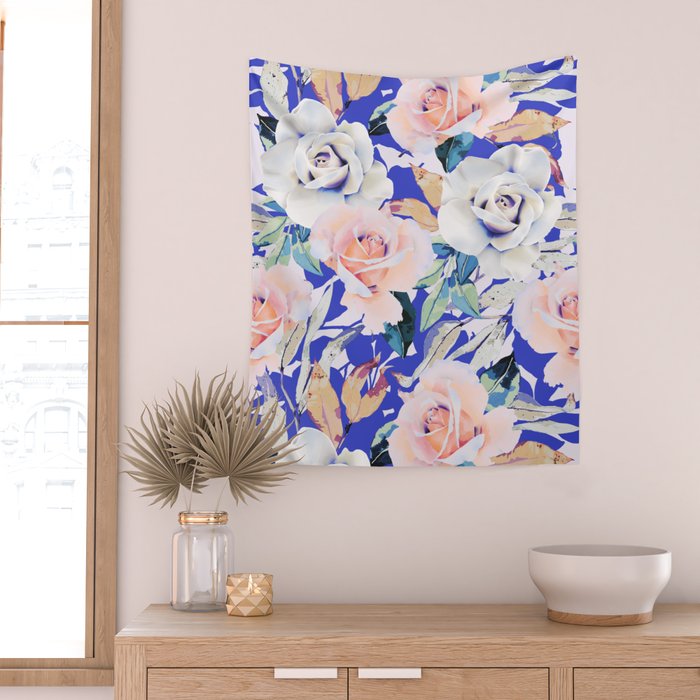 Modern Vibrant Flowery Garden B Wall Tapestry Gallery Image 2