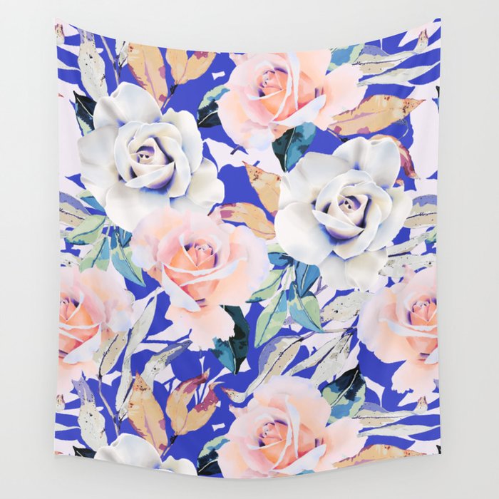 Modern Vibrant Flowery Garden B Wall Tapestry Gallery Image 4