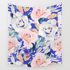 Modern Vibrant Flowery Garden B Wall Tapestry Gallery Image 4