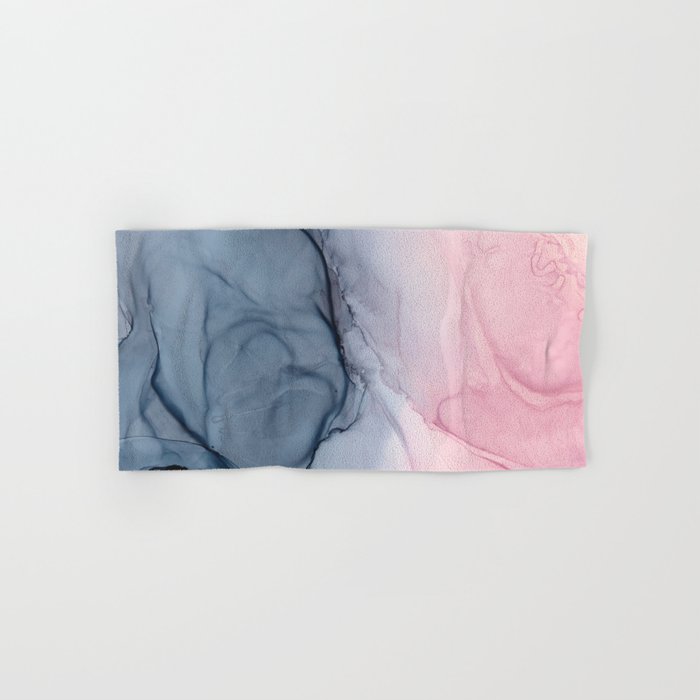 Blush and Payne's Gray Abstract Split Bath Towel Gallery Image 1