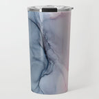 Blush and Payne's Gray Abstract Split Travel Mug Gallery Image 1