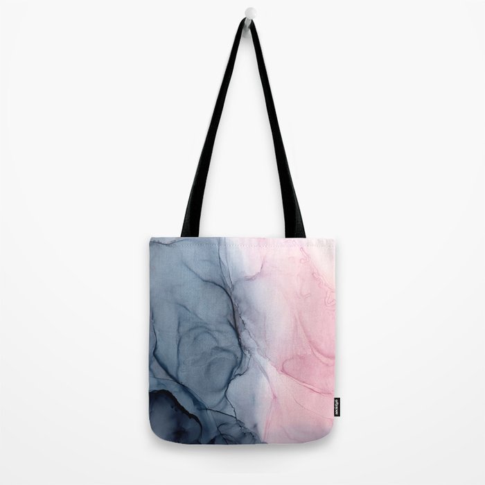 Blush and Payne's Gray Abstract Split Tote Bag Gallery Image 2