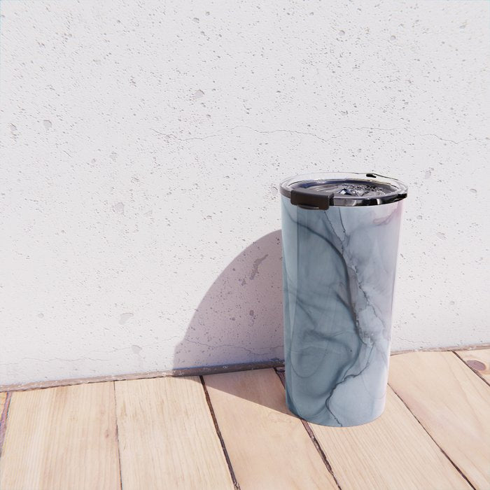 Blush and Payne's Gray Abstract Split Travel Mug Gallery Image 4