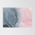 Blush and Payne's Gray Abstract Split Rug Gallery Image 2