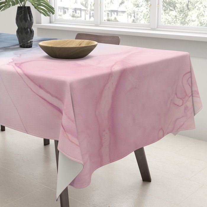 Blush and Payne's Gray Abstract Split Tablecloth Gallery Image 3