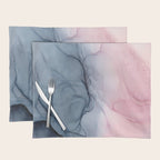 Blush and Payne's Gray Abstract Split Placemat Gallery Image 1