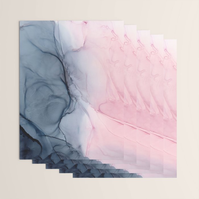 Blush and Payne's Gray Abstract Split Wrapping Paper Gallery Image 3