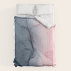 Blush and Payne's Gray Abstract Split Comforter Gallery Image 6