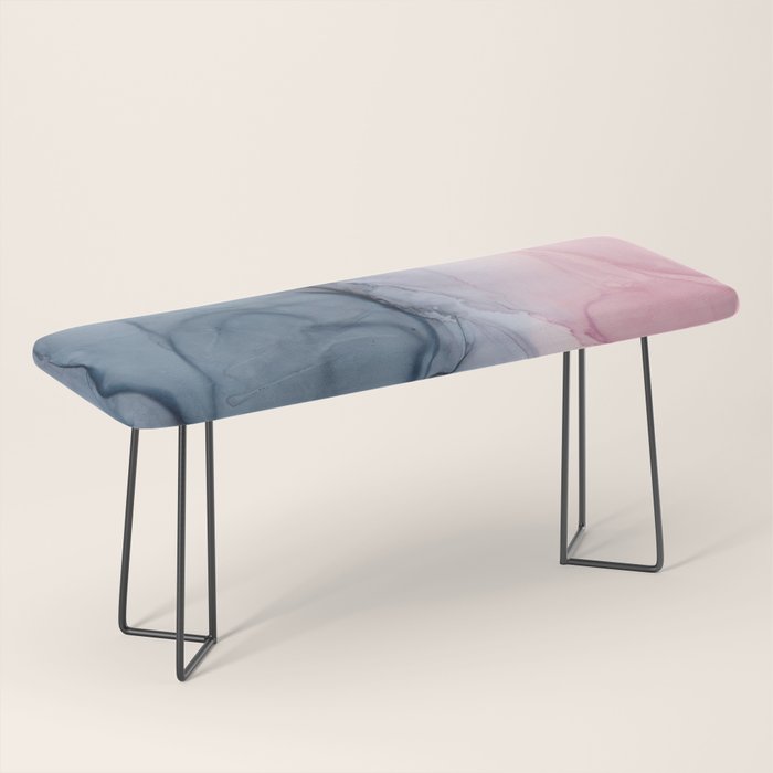 Blush and Payne's Gray Abstract Split Bench Gallery Image 1