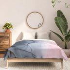 Blush and Payne's Gray Abstract Split Comforter Gallery Image 3
