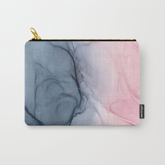 Blush and Payne's Gray Abstract Split Carry All Pouch Gallery Image 1