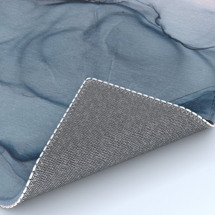 Blush and Payne's Gray Abstract Split Rug Gallery Image 4