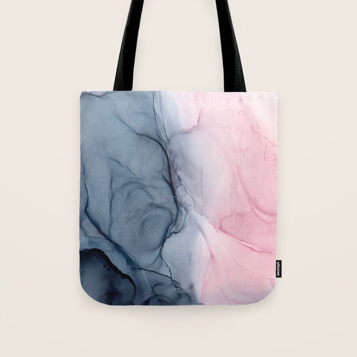 Blush and Payne's Gray Abstract Split Tote Bag Gallery Image 1