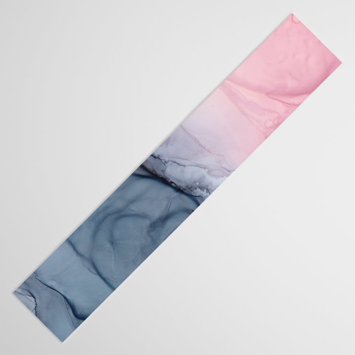 Blush and Payne's Gray Abstract Split Table Runner Gallery Image 3