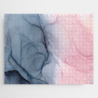 Blush and Payne's Gray Abstract Split Jigsaw Puzzle Gallery Image 1