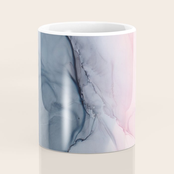 Blush and Payne's Gray Abstract Split Coffee Mug Gallery Image 4