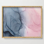 Blush and Payne's Gray Abstract Split Serving Tray Gallery Image 1