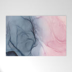 Blush and Payne's Gray Abstract Split Welcome Mat Gallery Image 1