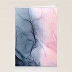 Blush and Payne's Gray Abstract Split Stationery Card Gallery Image 2