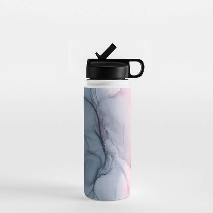 Blush and Payne's Gray Abstract Split Water Bottle Gallery Image 1